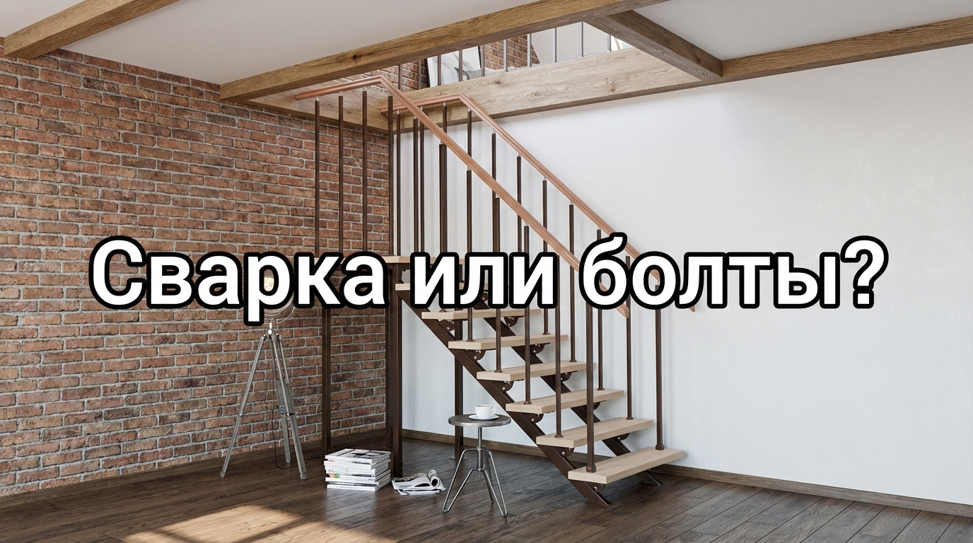 Сварная лестница на второй этаж с надежными соединениями