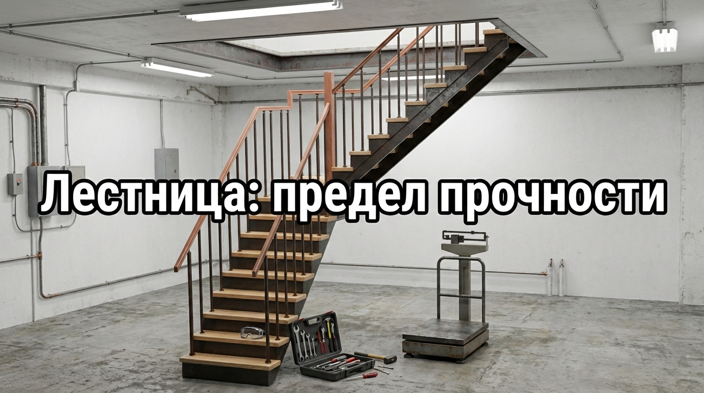 Краш-тест лестницы с металлокаркасом