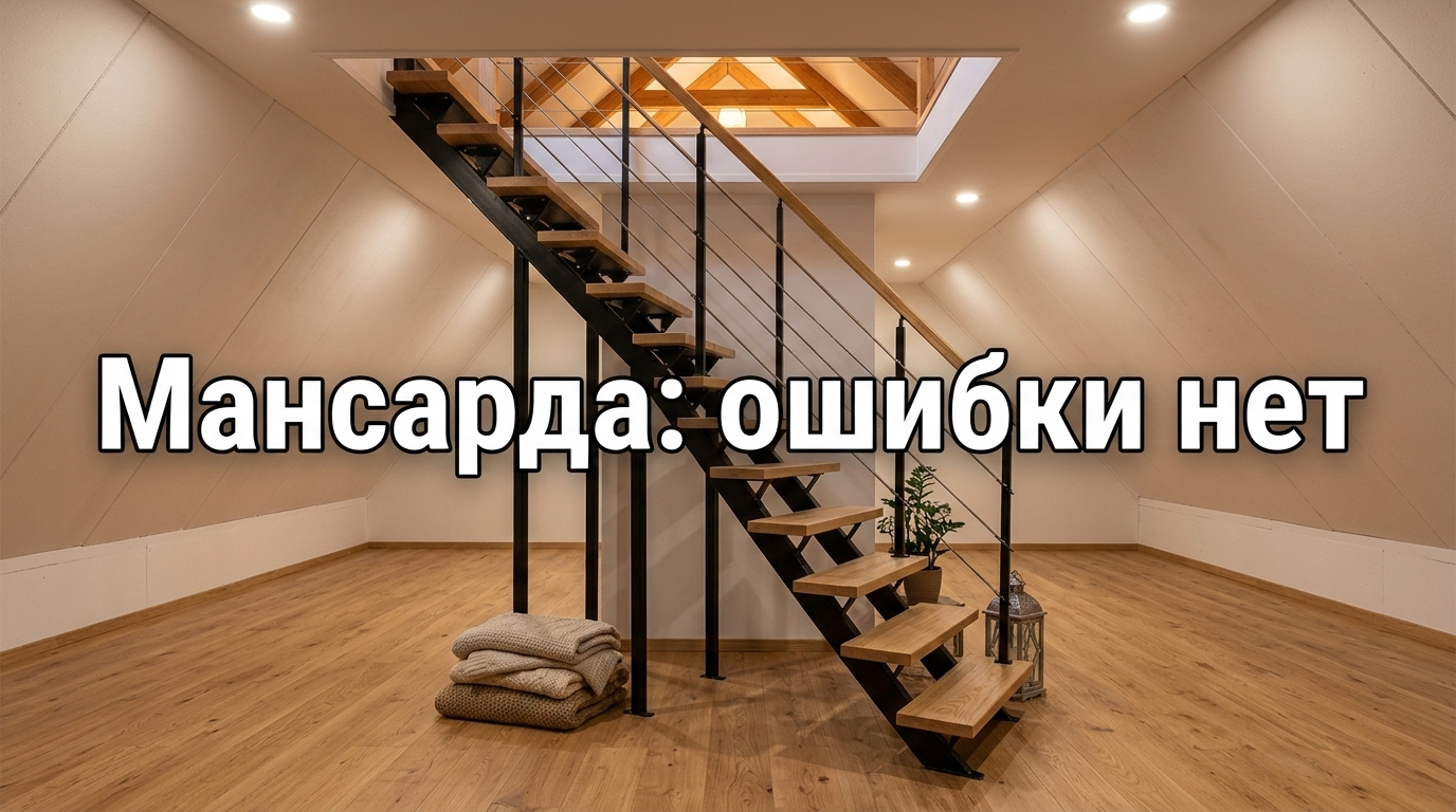Лестница на мансарду в частном доме