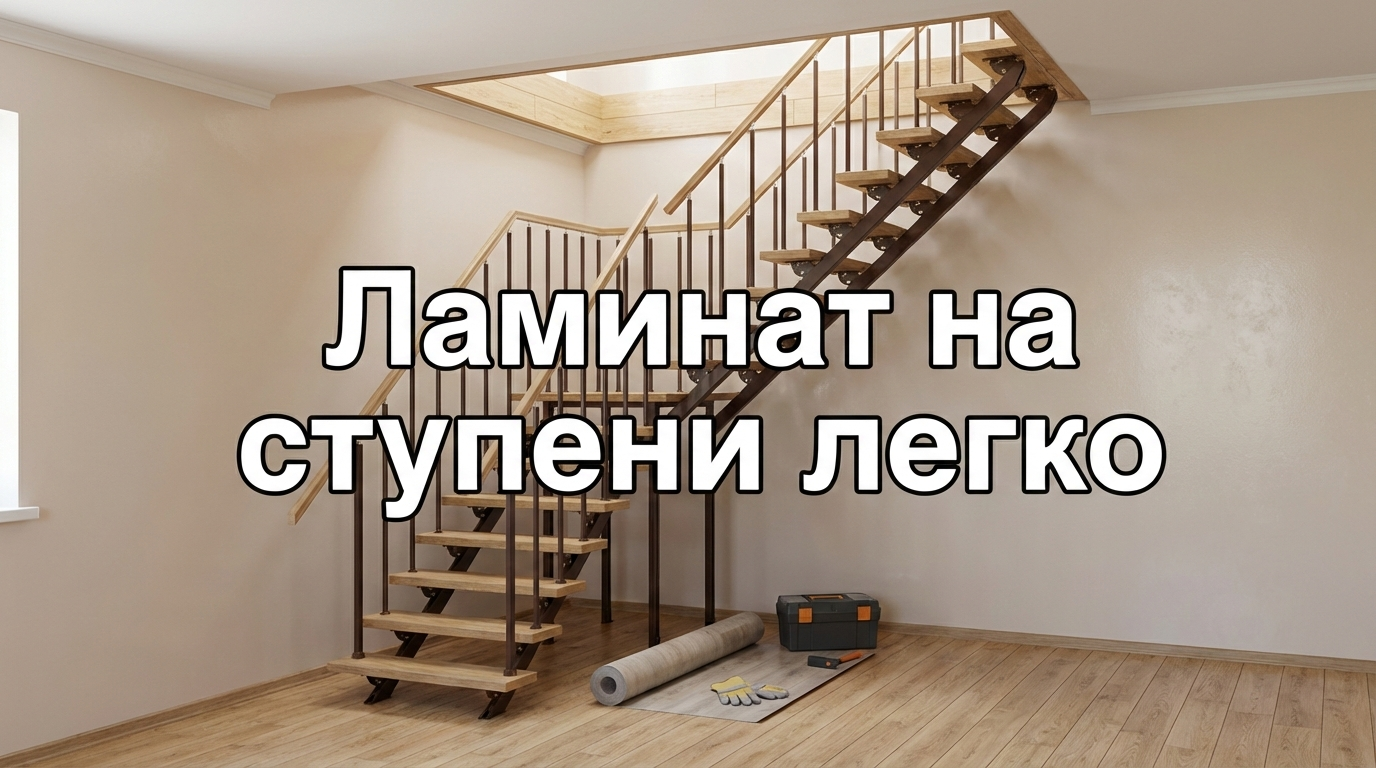 Отделка ступеней ламинатом в частном доме