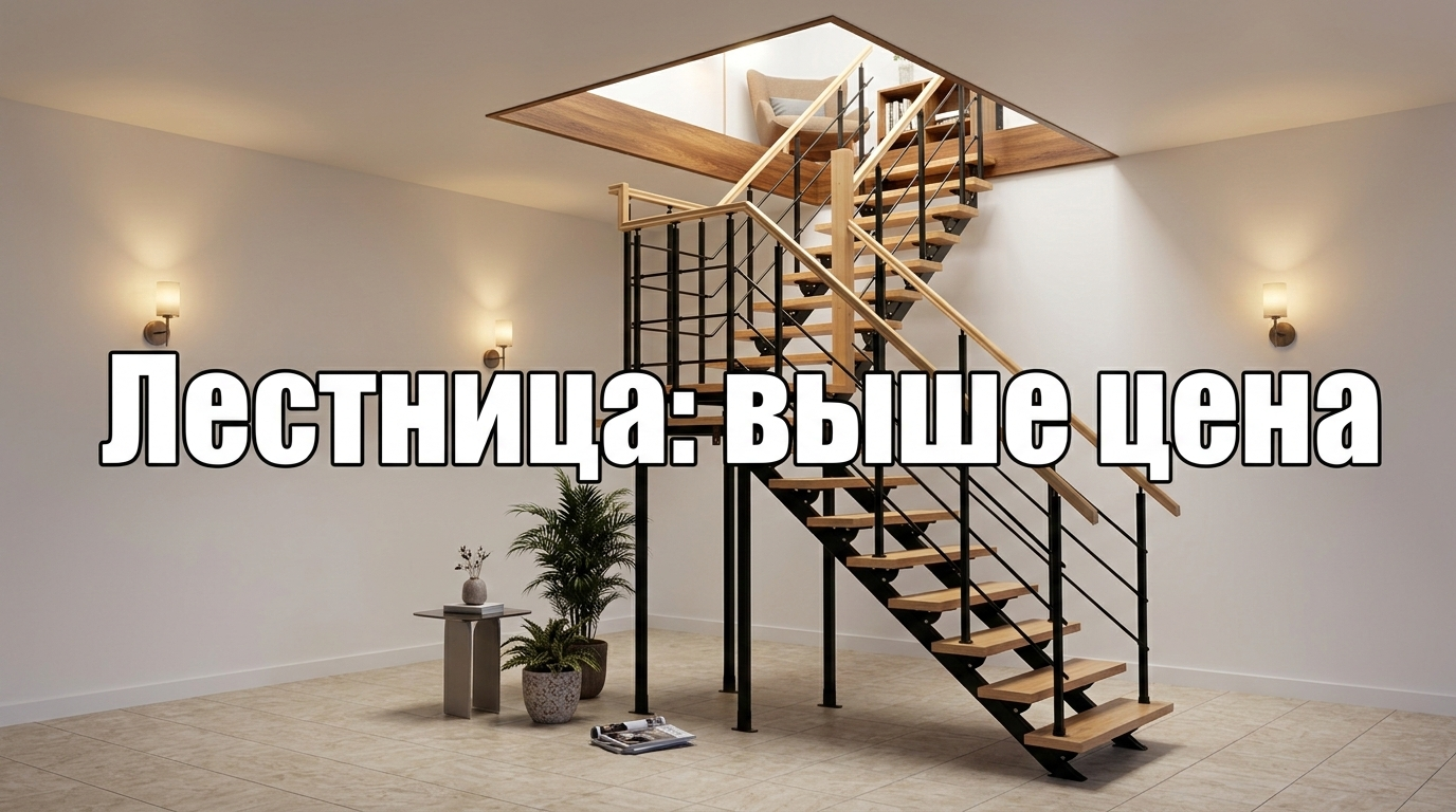 Стильная лестница для флиппинга домов