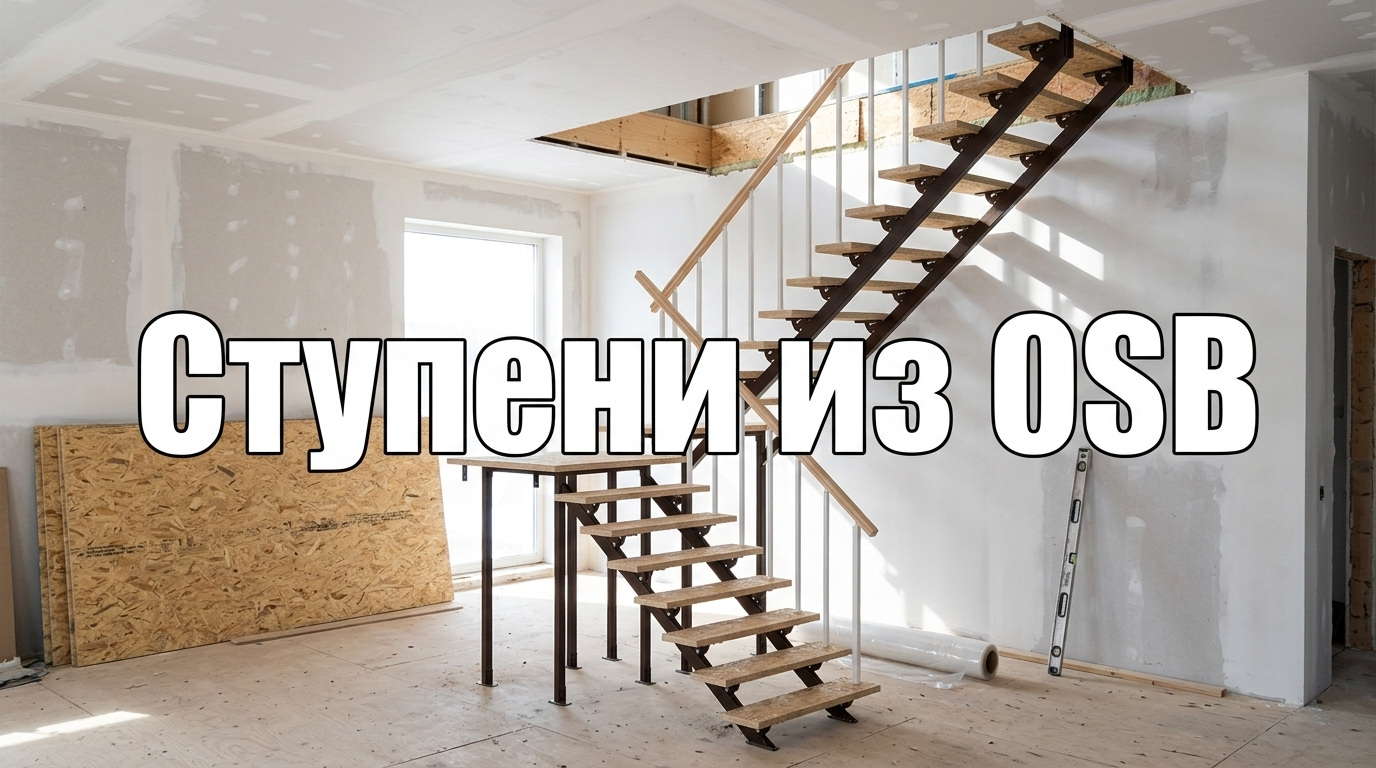 Обшивка каркаса OSB для временных ступеней