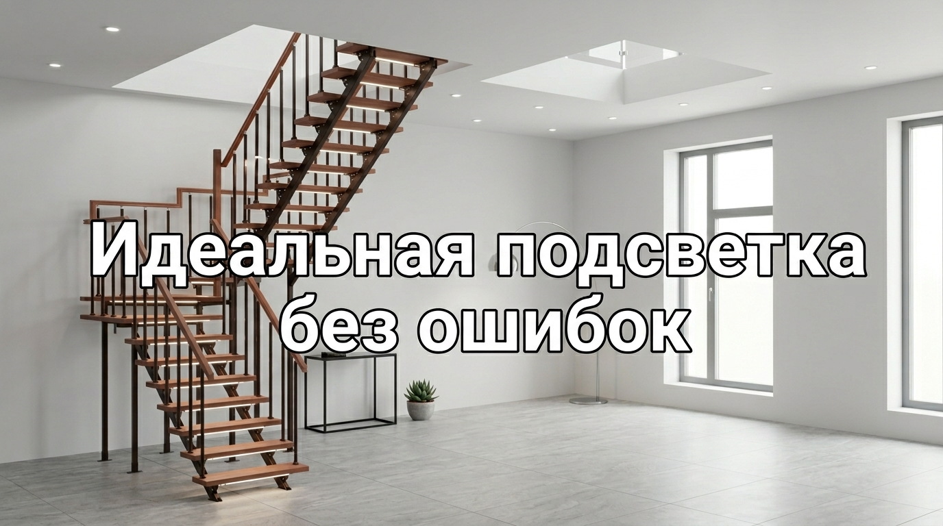 Подсветка ступеней с LED-профилем