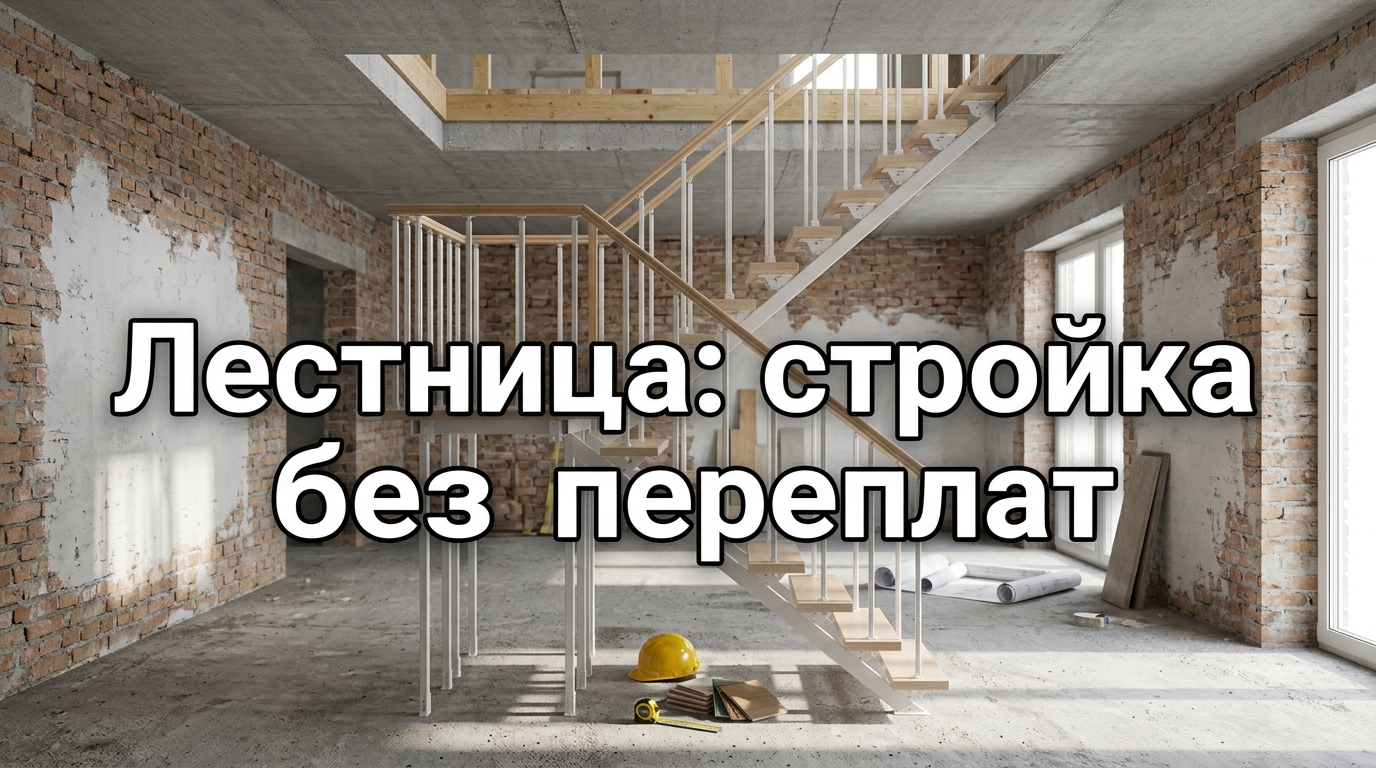 Черновая лестница во время строительства
