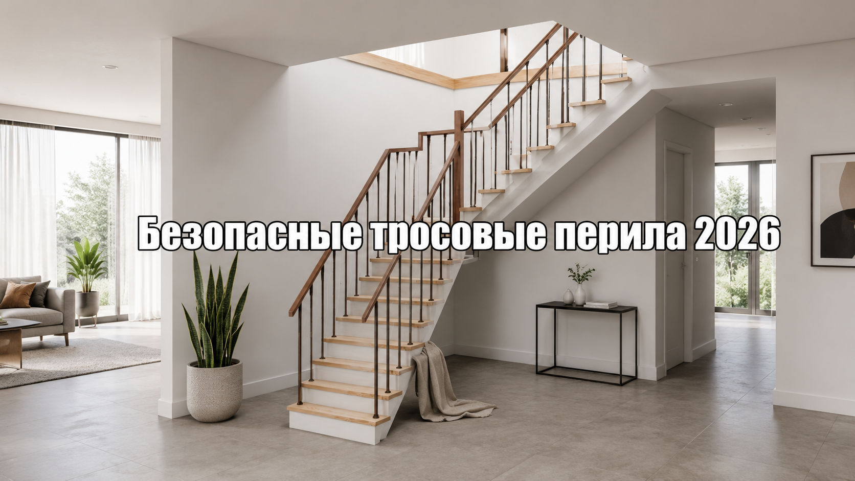 Тросовое ограждение для лестницы