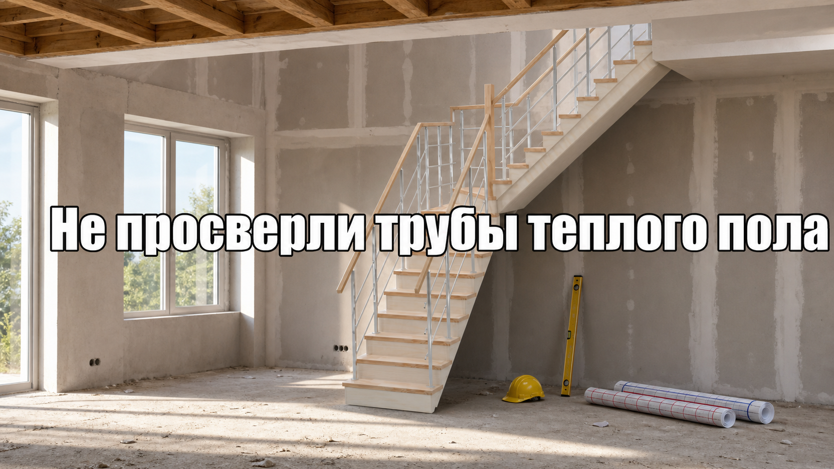 Крепление лестницы к теплому полу и сверление керамогранита