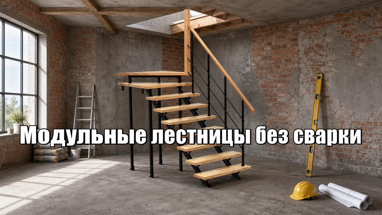 Сварка модульной лестницы и болтовое соединение