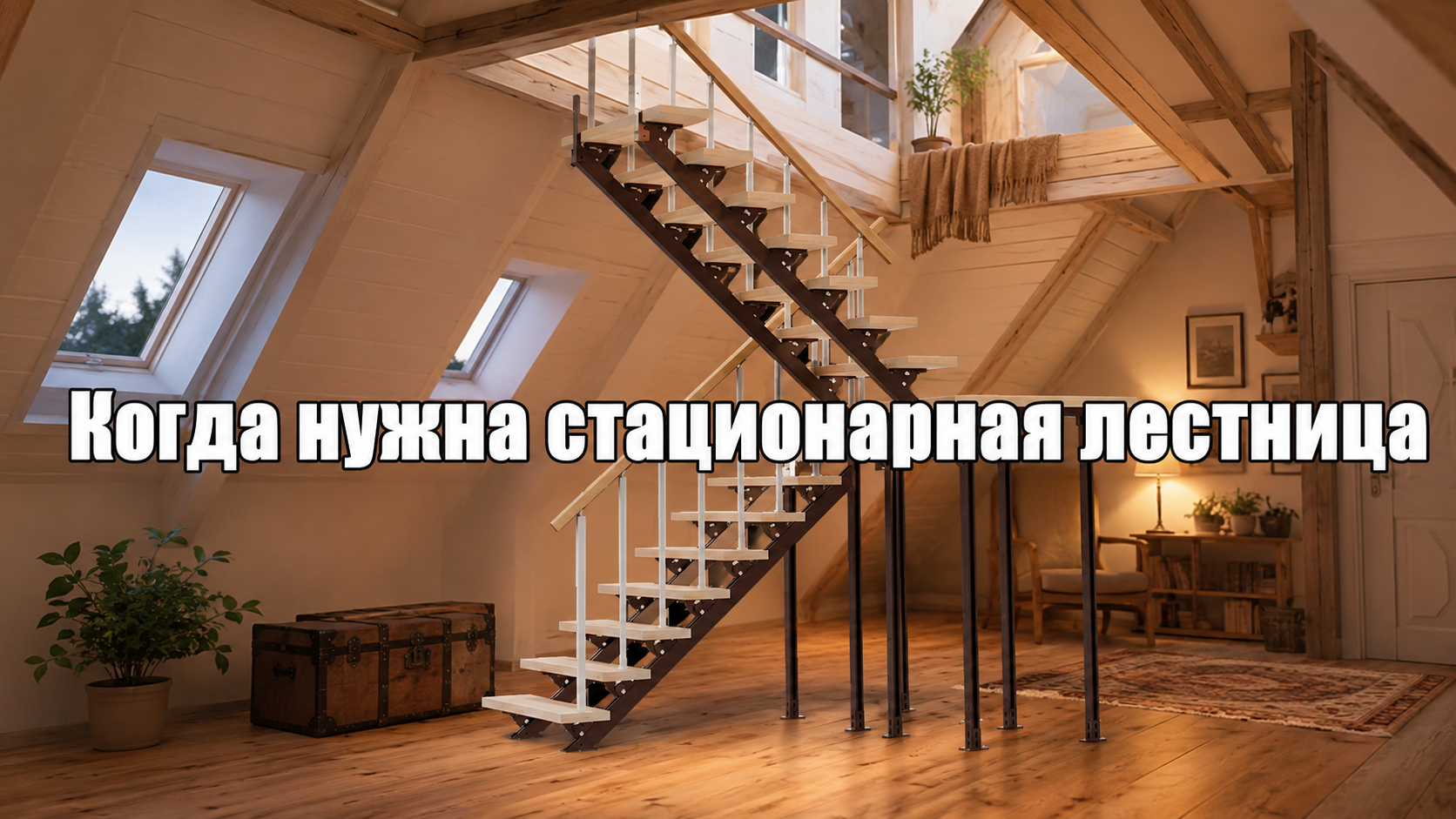 Стационарная лестница на чердак