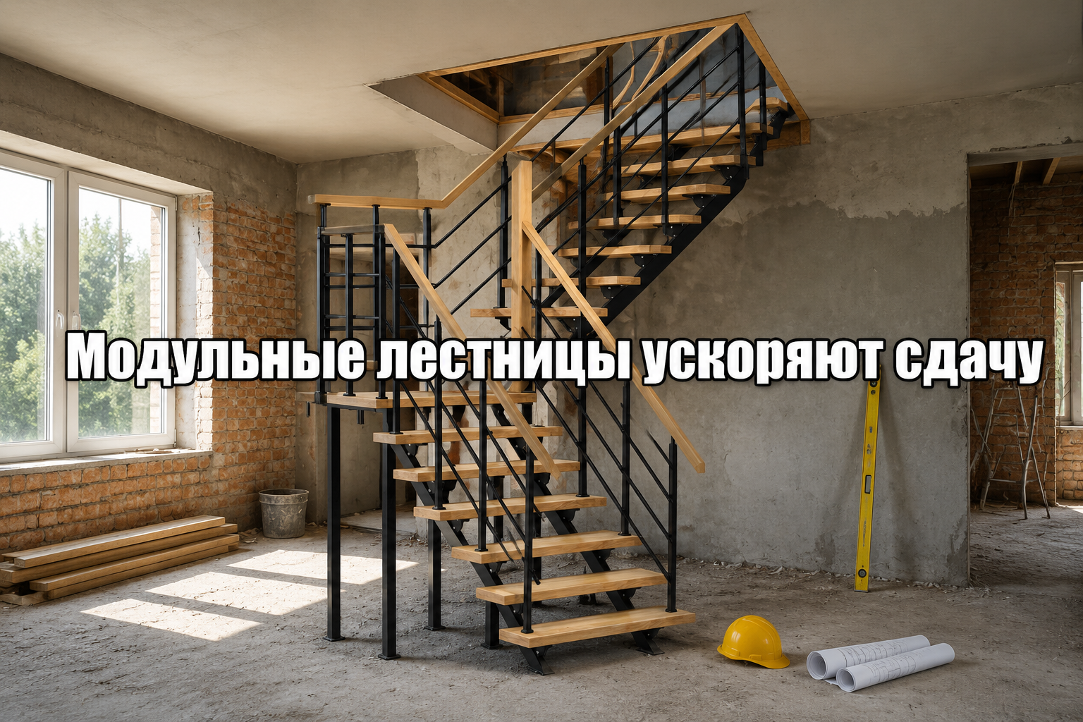 Модульная лестница на второй этаж