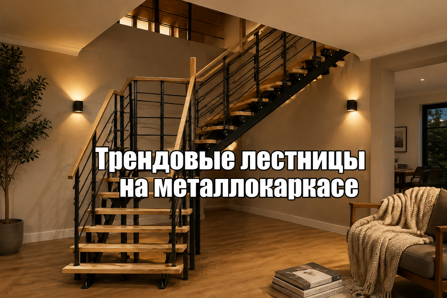 Тренд лестница 2026 с решениями для коттеджа