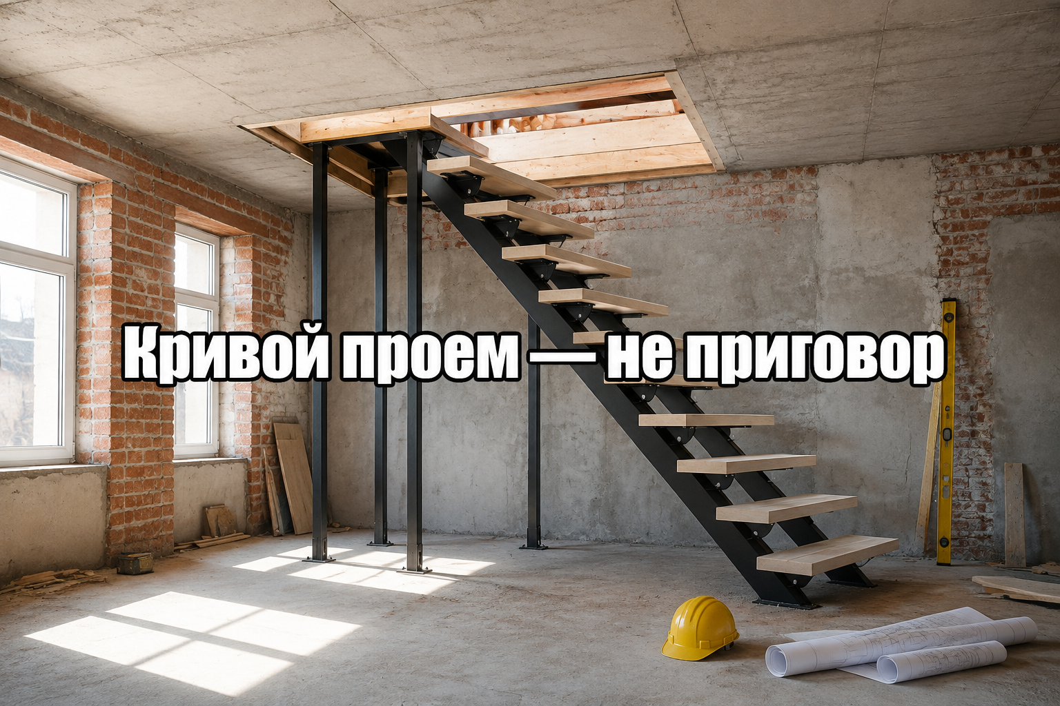 Проем лестницы кривой