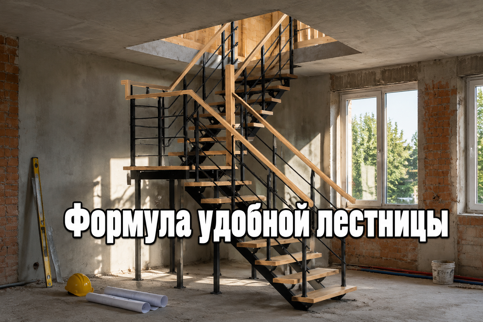 Расчет лестницы с формулой шага и углом наклона для безопасности