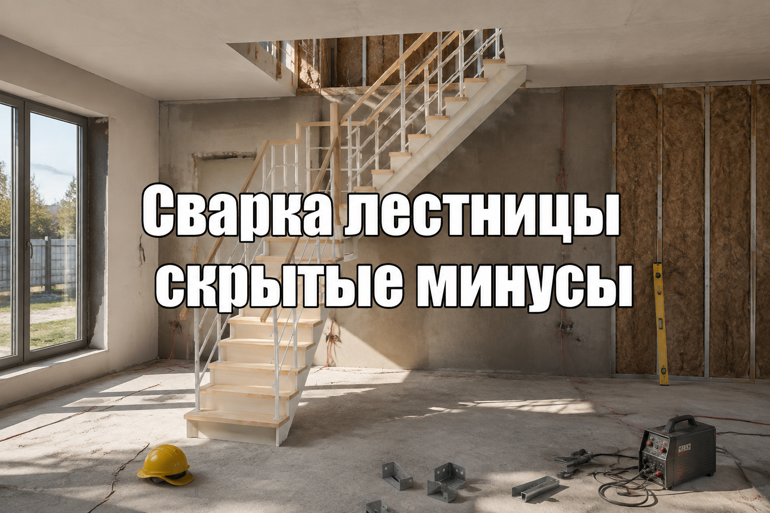 Сварка лестницы в доме с заводским каркасом