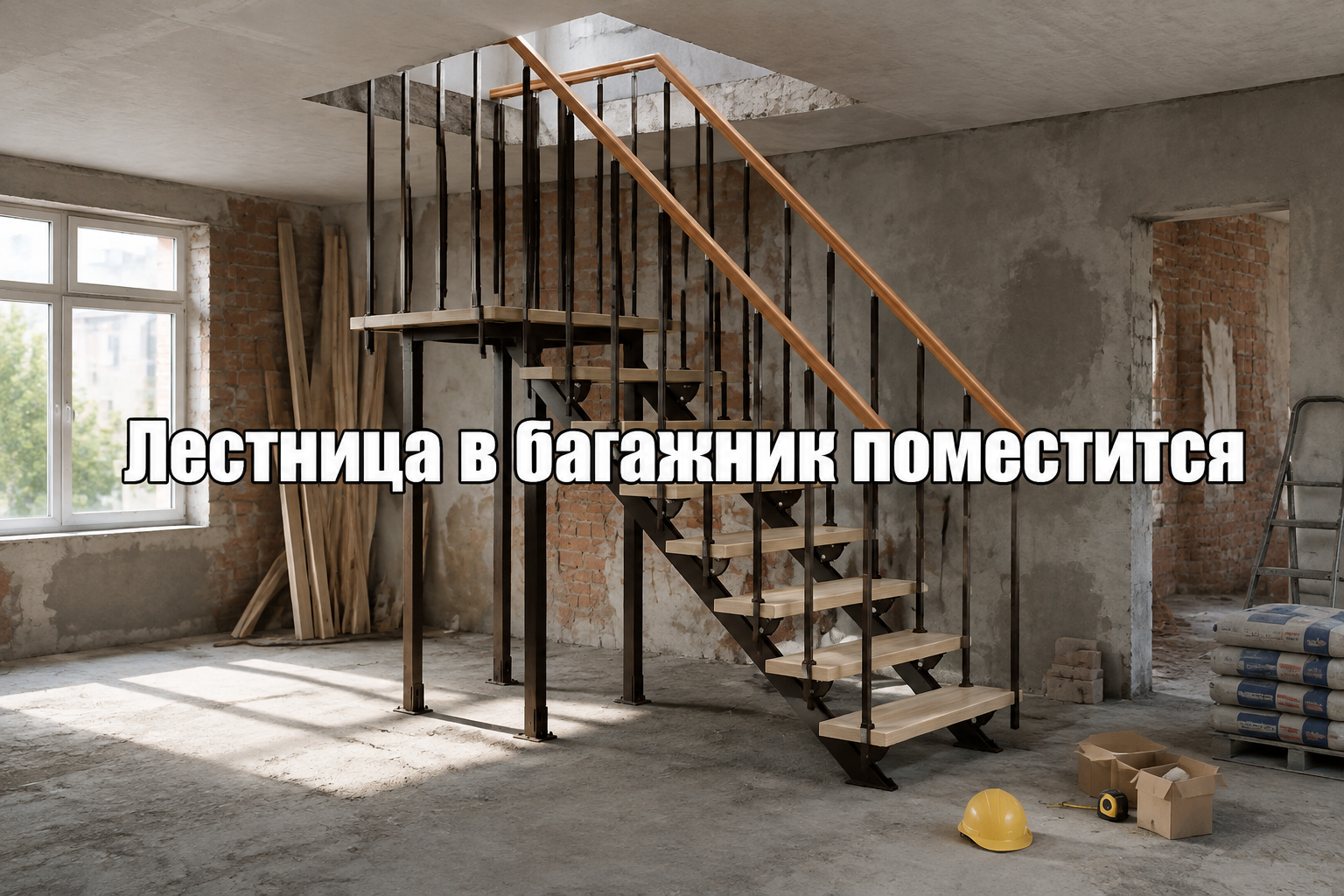 Перевозка лестницы в легковом автомобиле