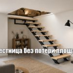 Лестница в маленьком доме для максимального использования площади